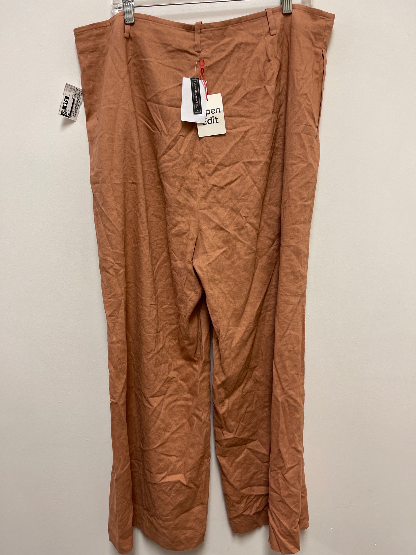 Pants Linen By Open Edit In Tan, Size: 1x