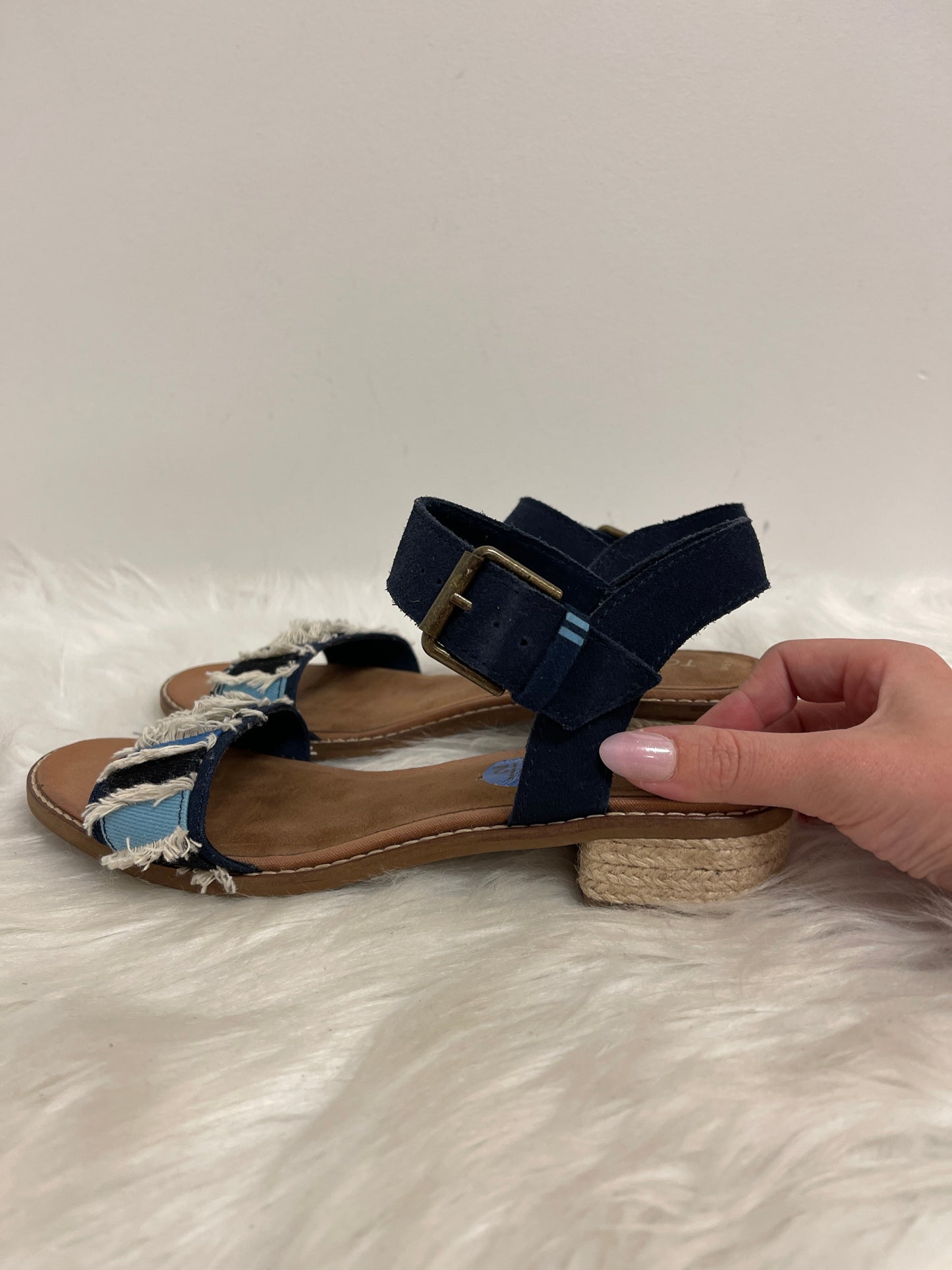 Sandals Heels Block By Toms In Blue, Size: 6.5