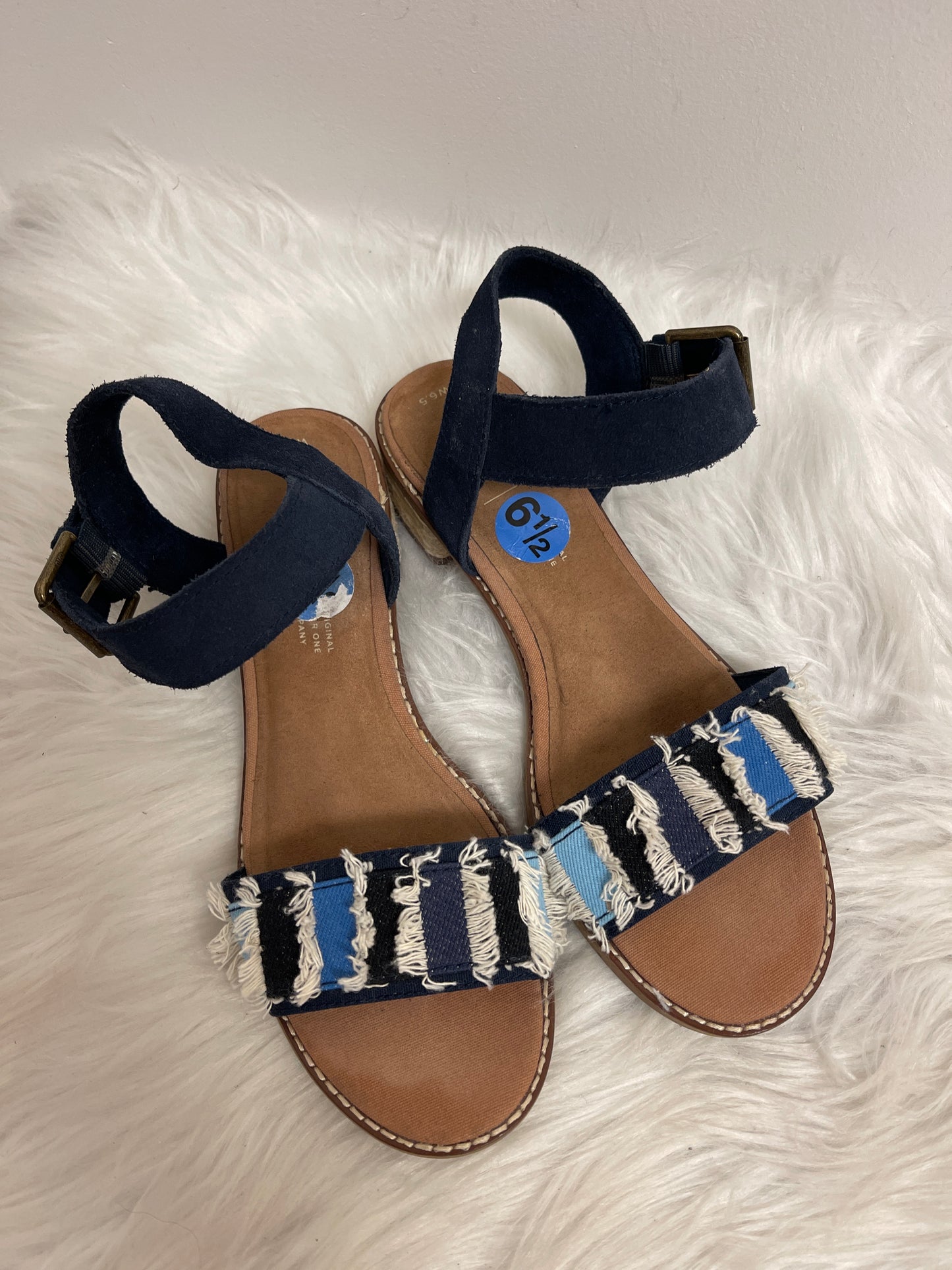 Sandals Heels Block By Toms In Blue, Size: 6.5