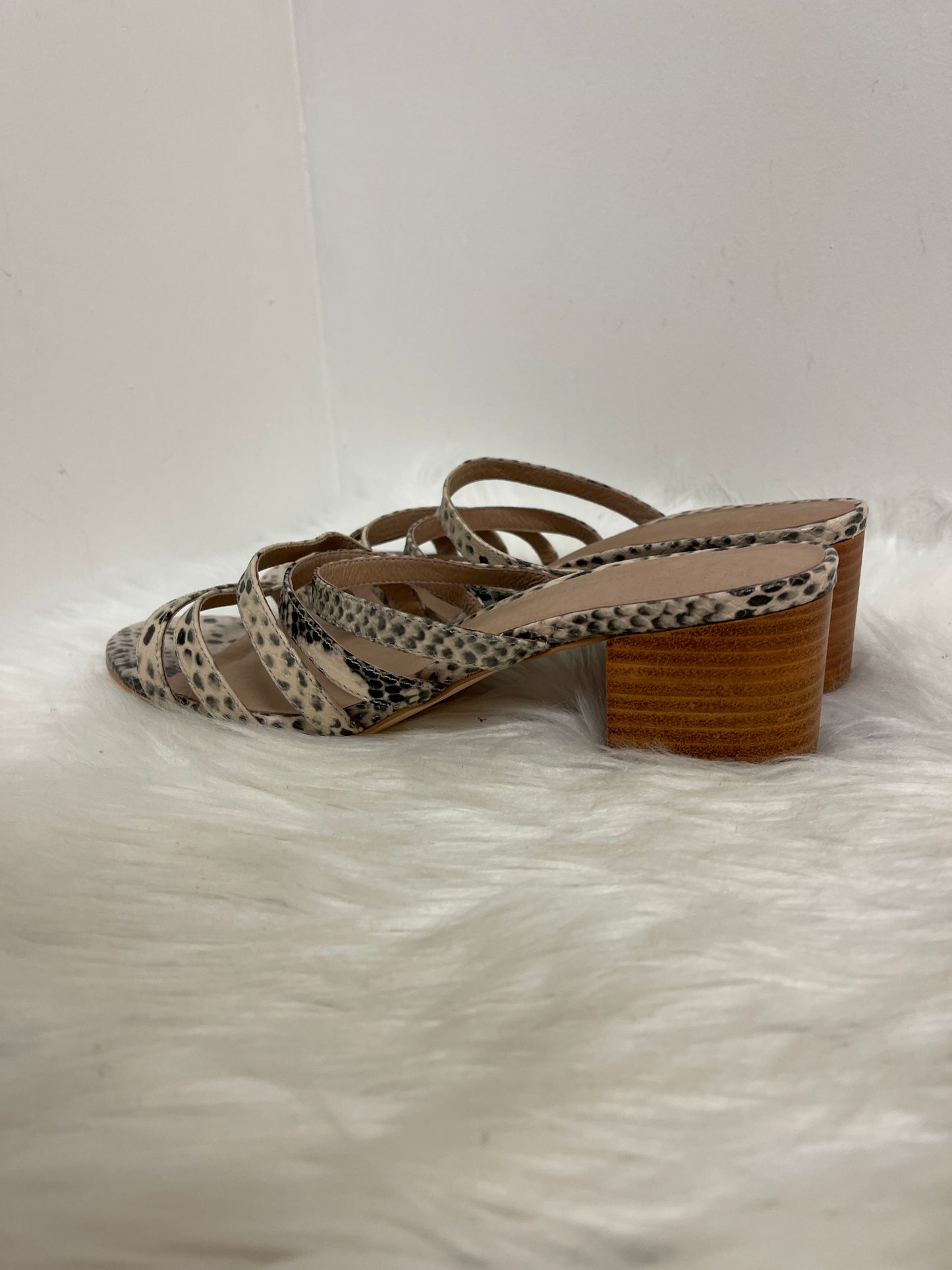 Sandals Heels Block By Anthropologie In Animal Print, Size: 10