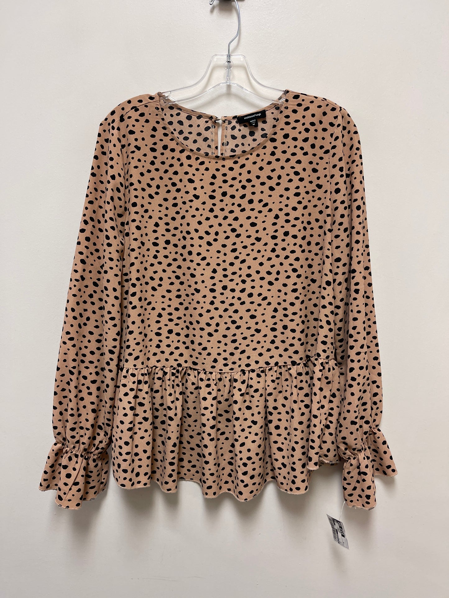 Top Long Sleeve By Mittoshop In Tan, Size: M