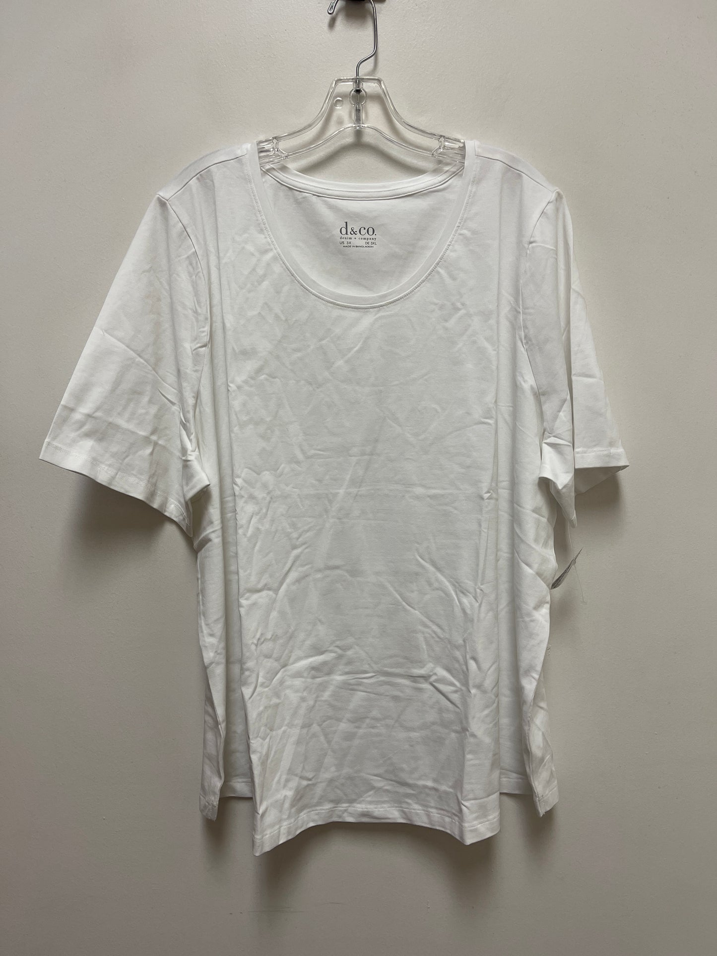 Top Short Sleeve By Denim And Co Qvc In White, Size: 3x