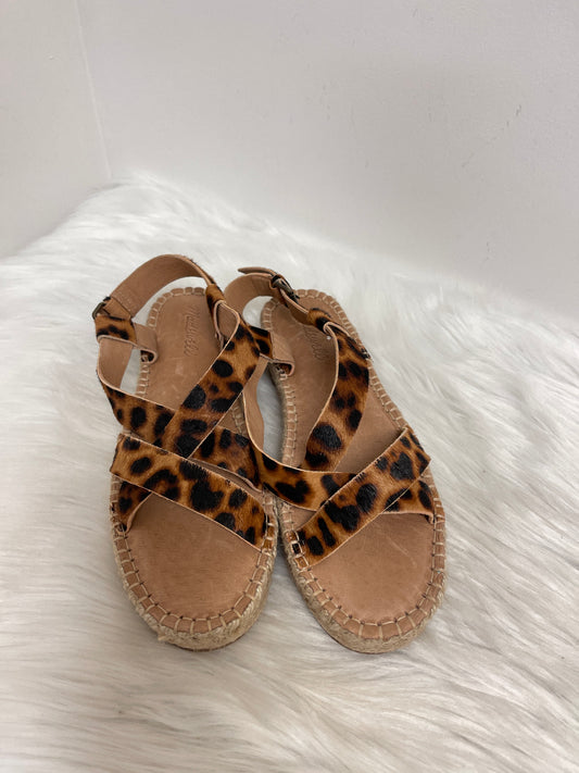 Sandals Heels Platform By Madewell In Animal Print, Size: 8