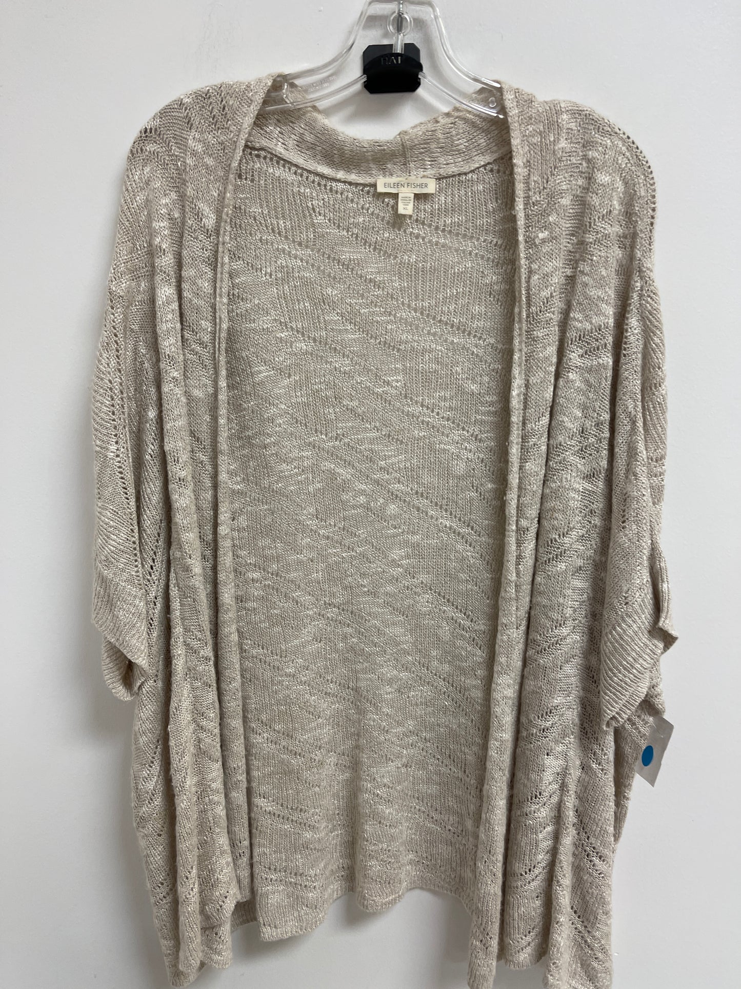 Sweater Cardigan By Eileen Fisher In Cream, Size: Xl