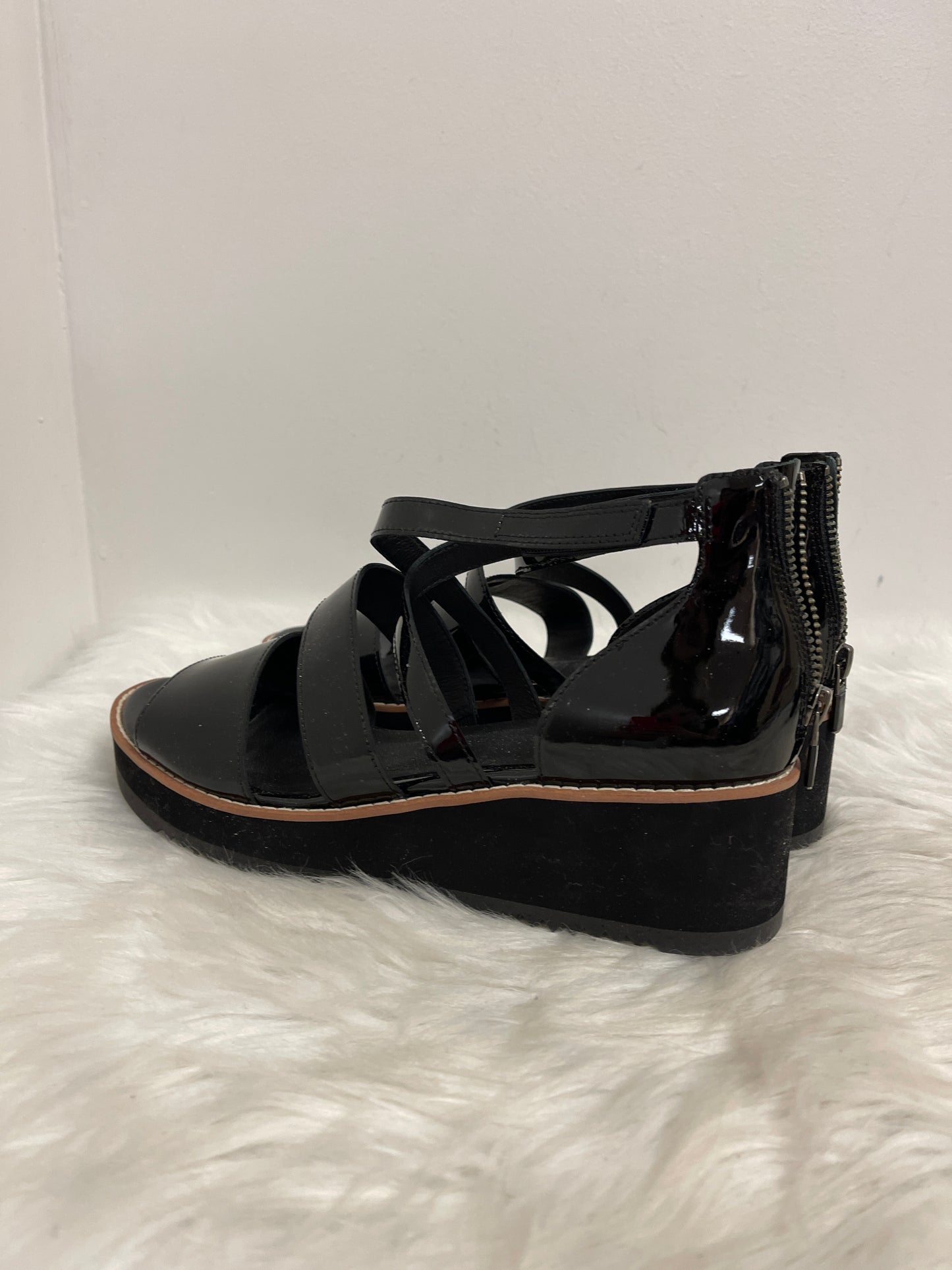 Sandals Heels Wedge By Eileen Fisher In Black, Size: 9.5