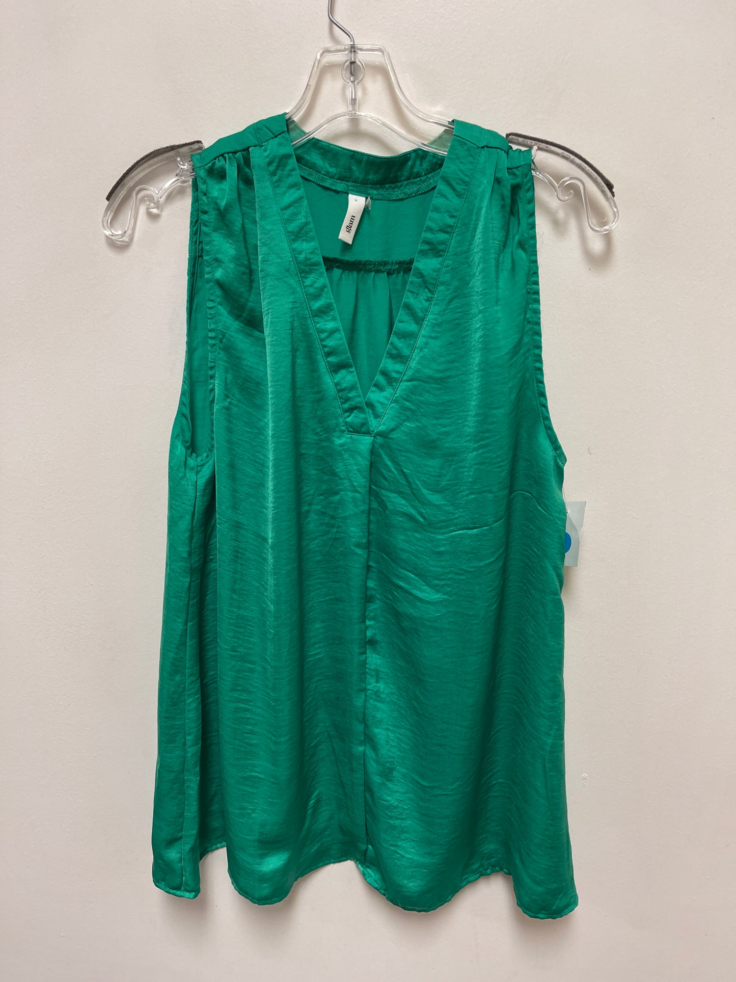 Top Sleeveless By Glam In Green, Size: L