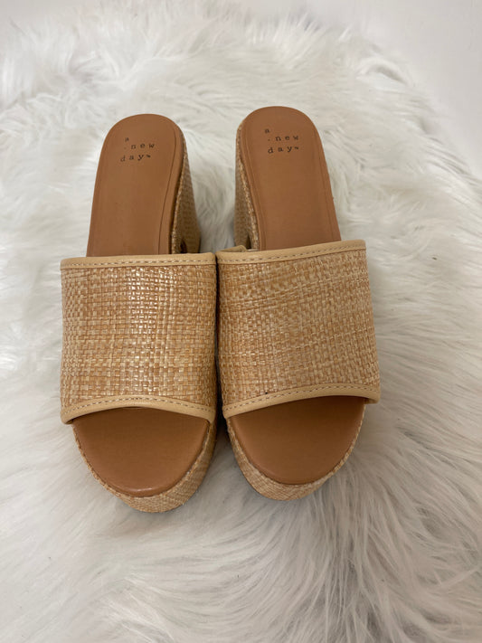 Sandals Flats By A New Day In Tan, Size: 6.5