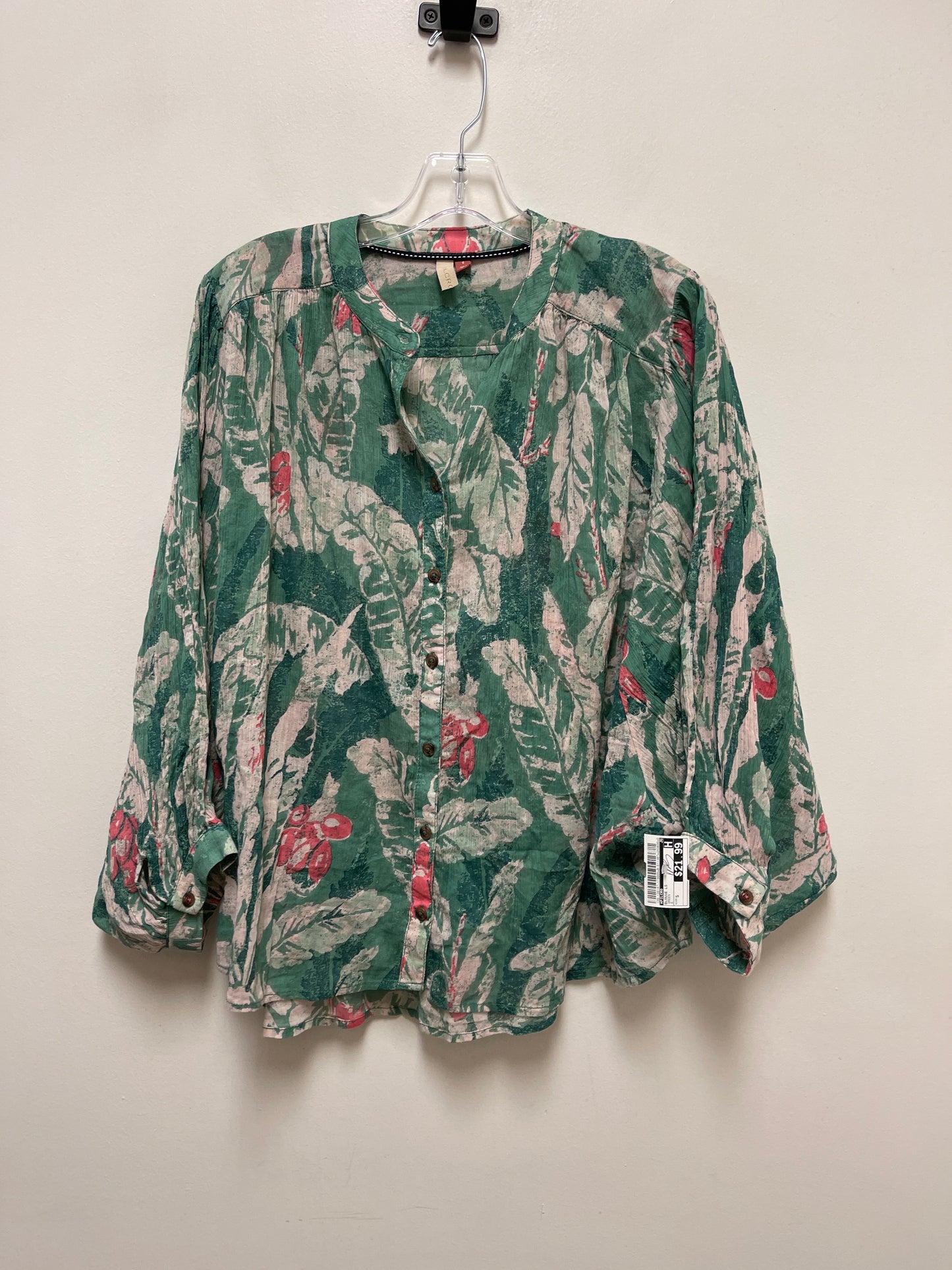 Blouse Long Sleeve By Pilcro In Green, Size: S