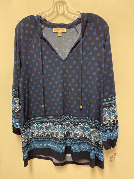 Top Long Sleeve By Michael By Michael Kors In Blue, Size: L