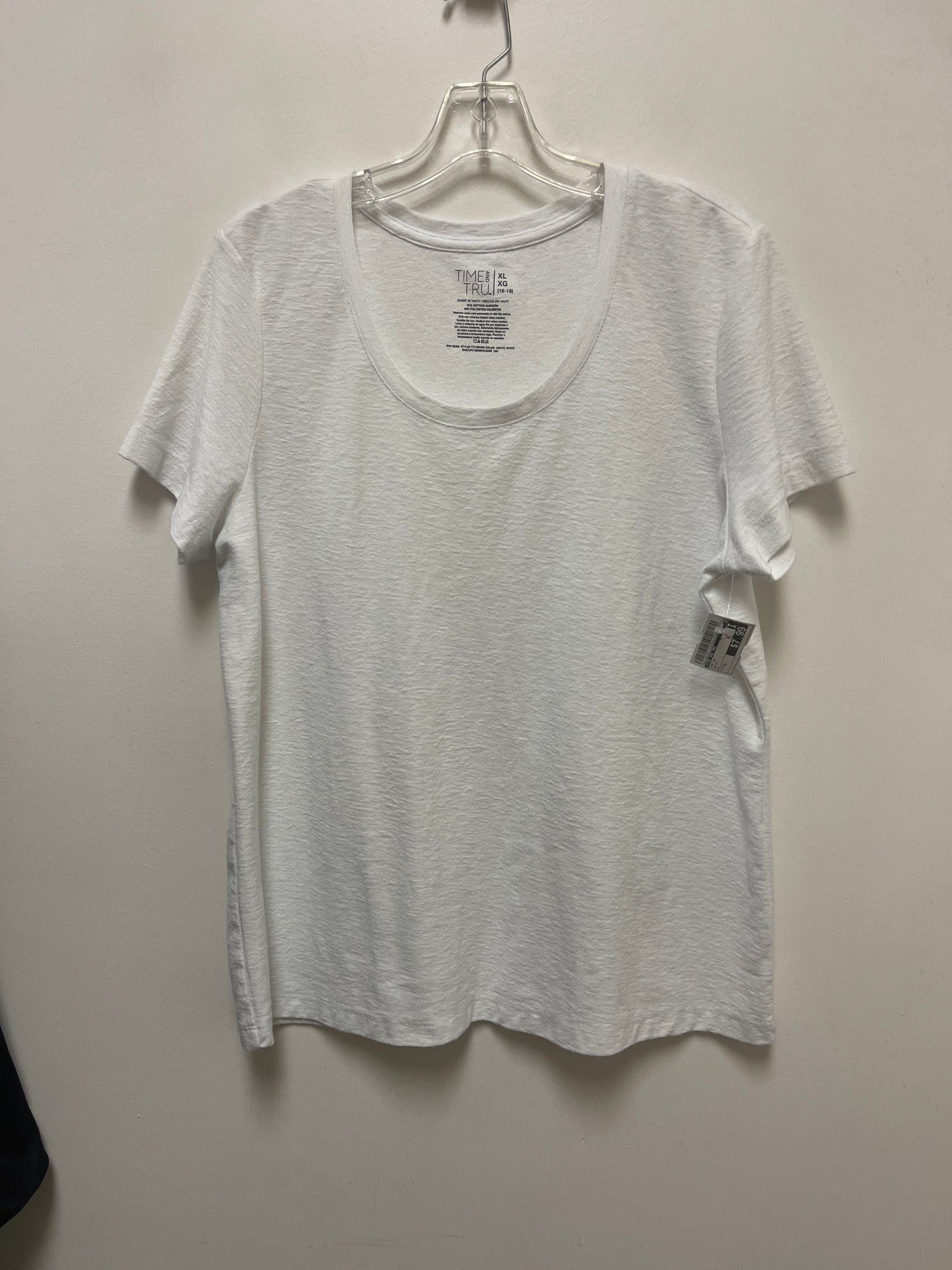 Top Short Sleeve By Time And Tru In White, Size: Xl