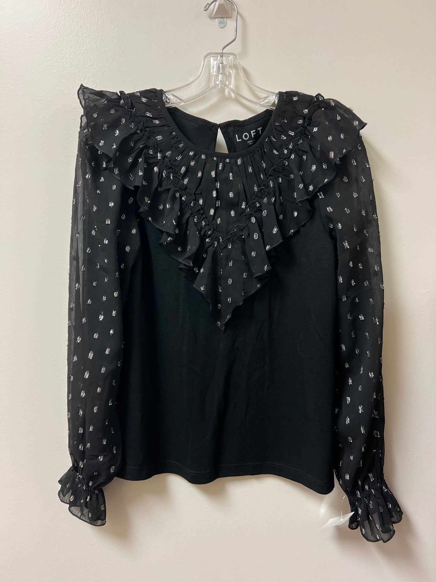 Top Long Sleeve By Loft In Black, Size: S