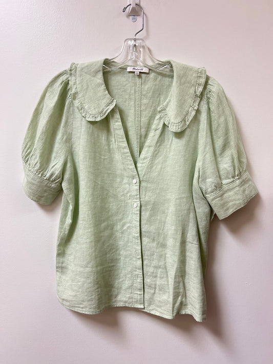 Blouse Short Sleeve By Madewell In Green, Size: S