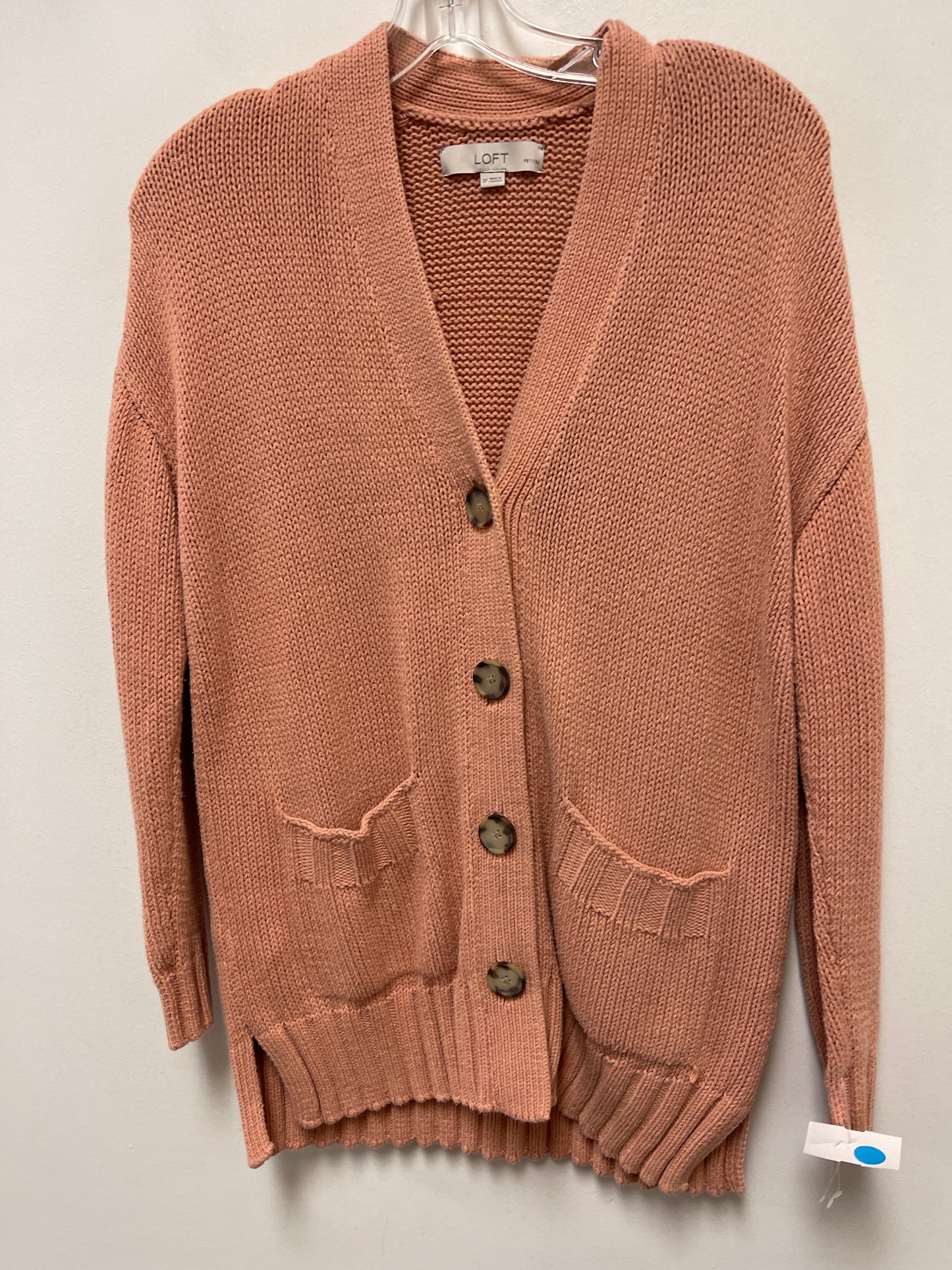 Sweater Cardigan By Loft In Peach, Size: S