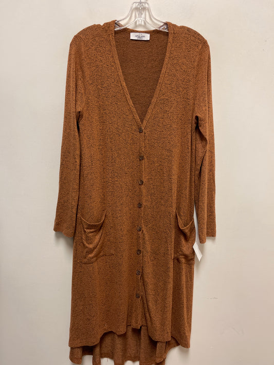 Sweater Cardigan By Clothes Mentor In Orange, Size: L