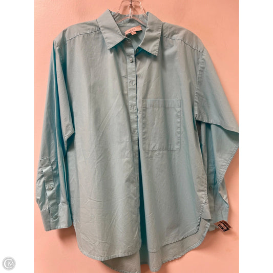 Blouse Long Sleeve By Loft In Blue, Size: Xs