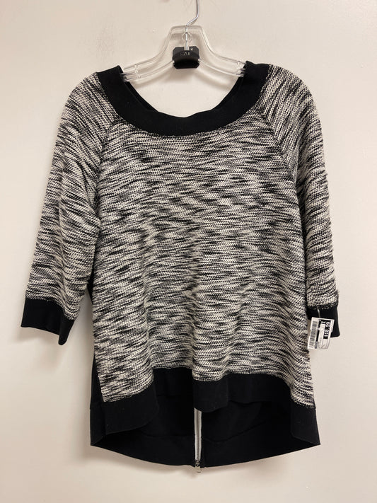 Sweater By Chicos In Black & White, Size: L