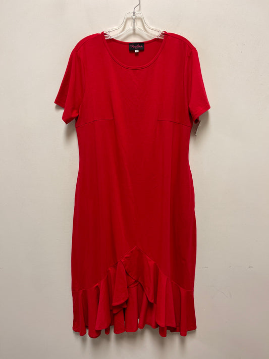 Dress Casual Midi By Clothes Mentor In Red, Size: 1x