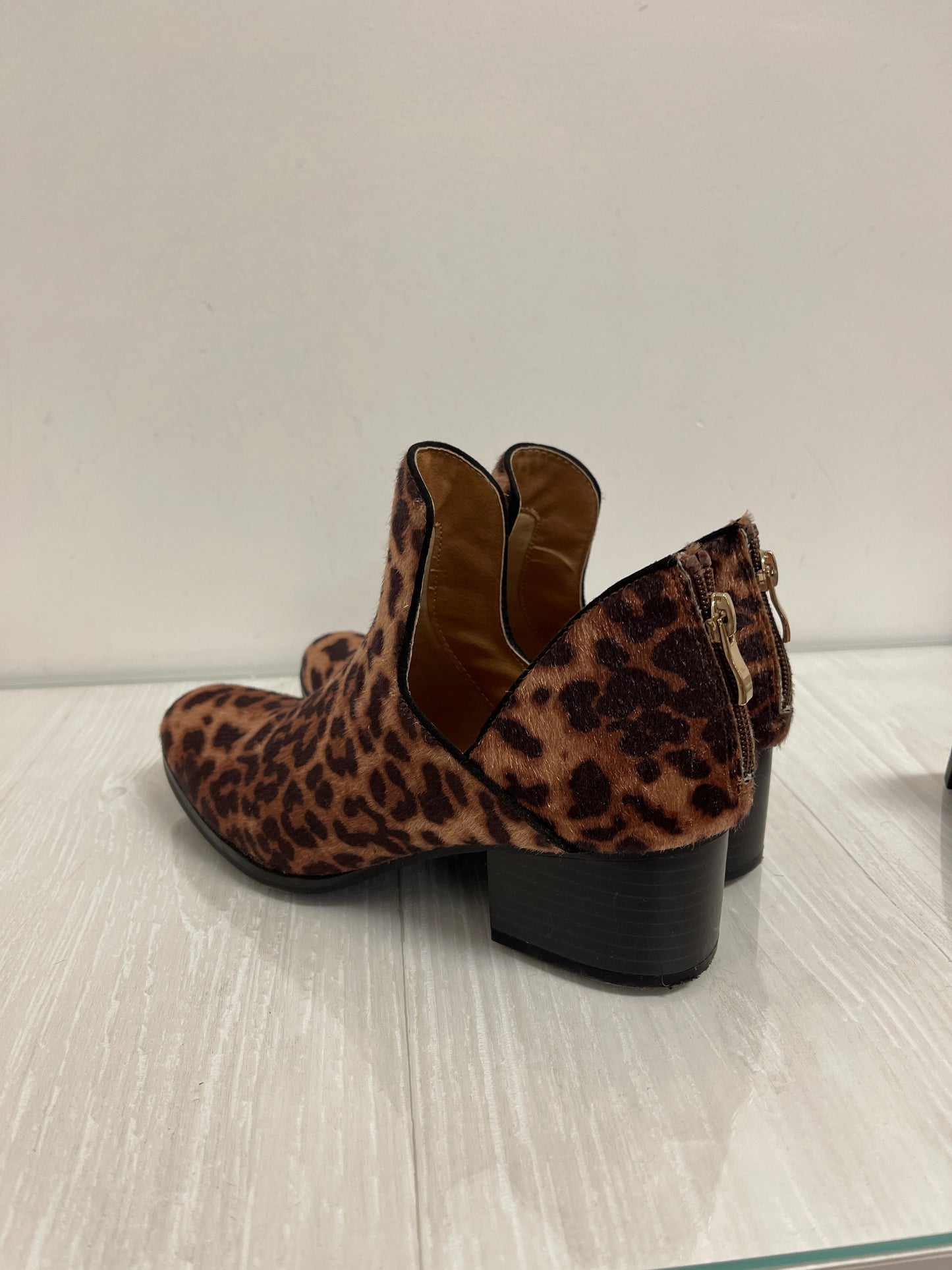 Boots Ankle Heels By New Directions In Animal Print, Size: 8