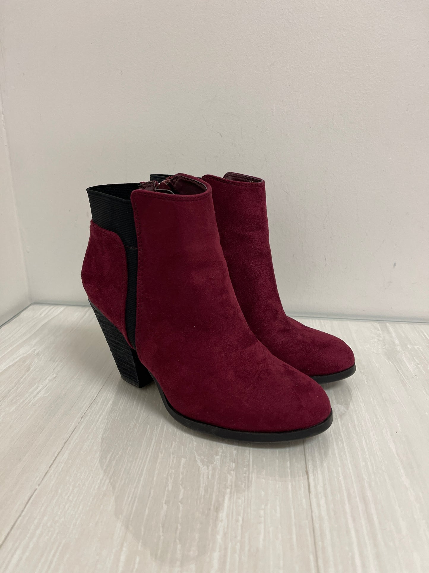 Boots Ankle Heels By Mix No 6 In Red, Size: 6.5