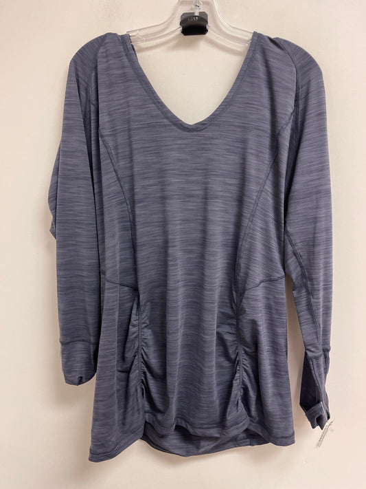 Athletic Top Long Sleeve Hoodie By Zella In Blue, Size: 2x