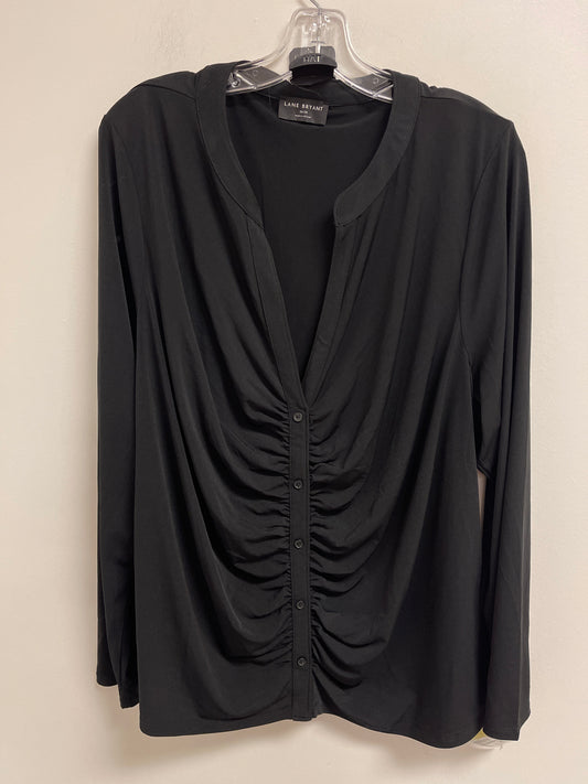 Blouse Long Sleeve By Lane Bryant In Black, Size: 4x