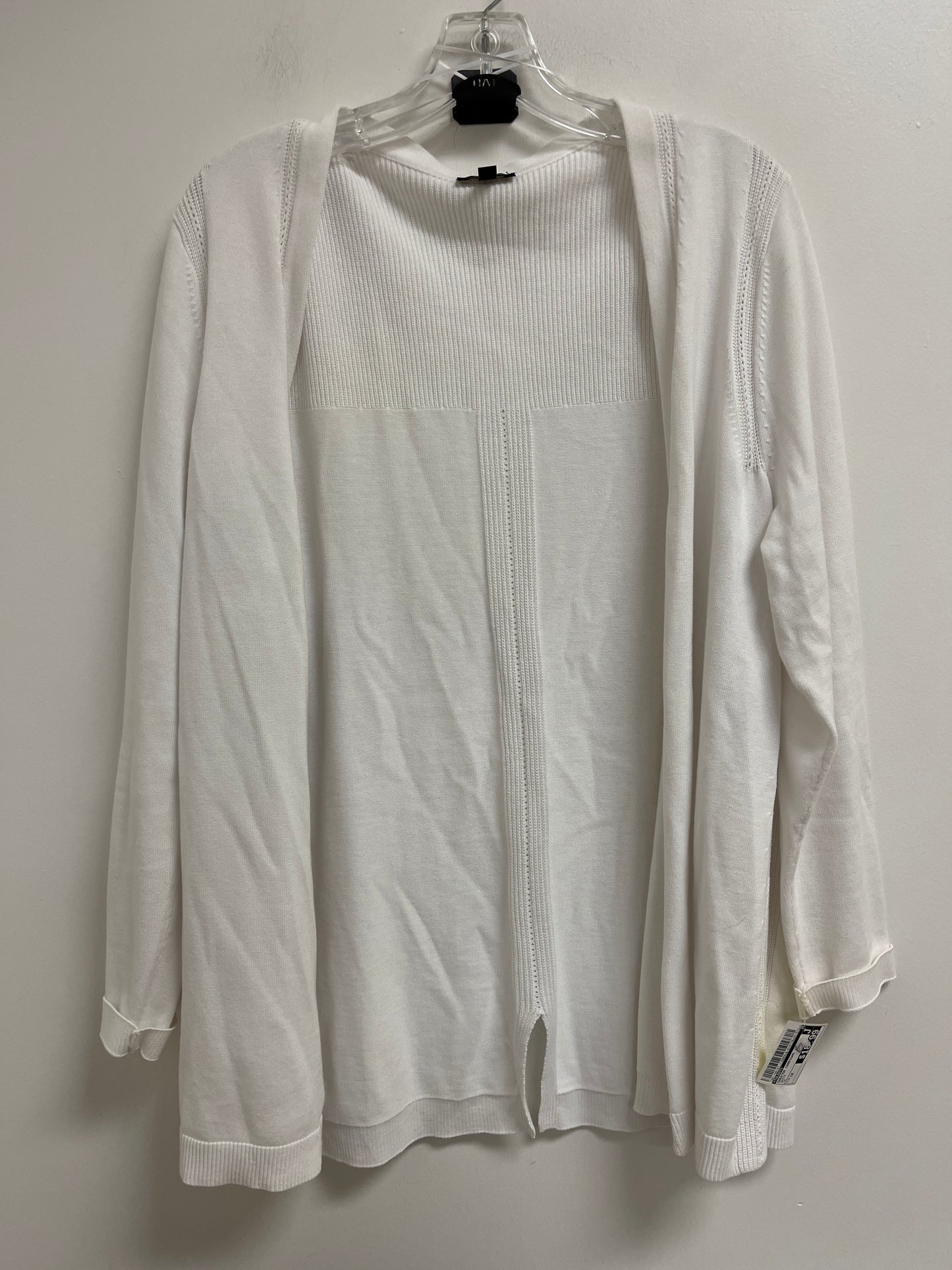 Sweater Cardigan By Talbots In White, Size: 1x