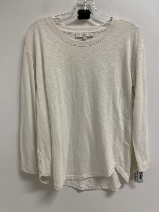 Top Long Sleeve By Loft In Cream, Size: L