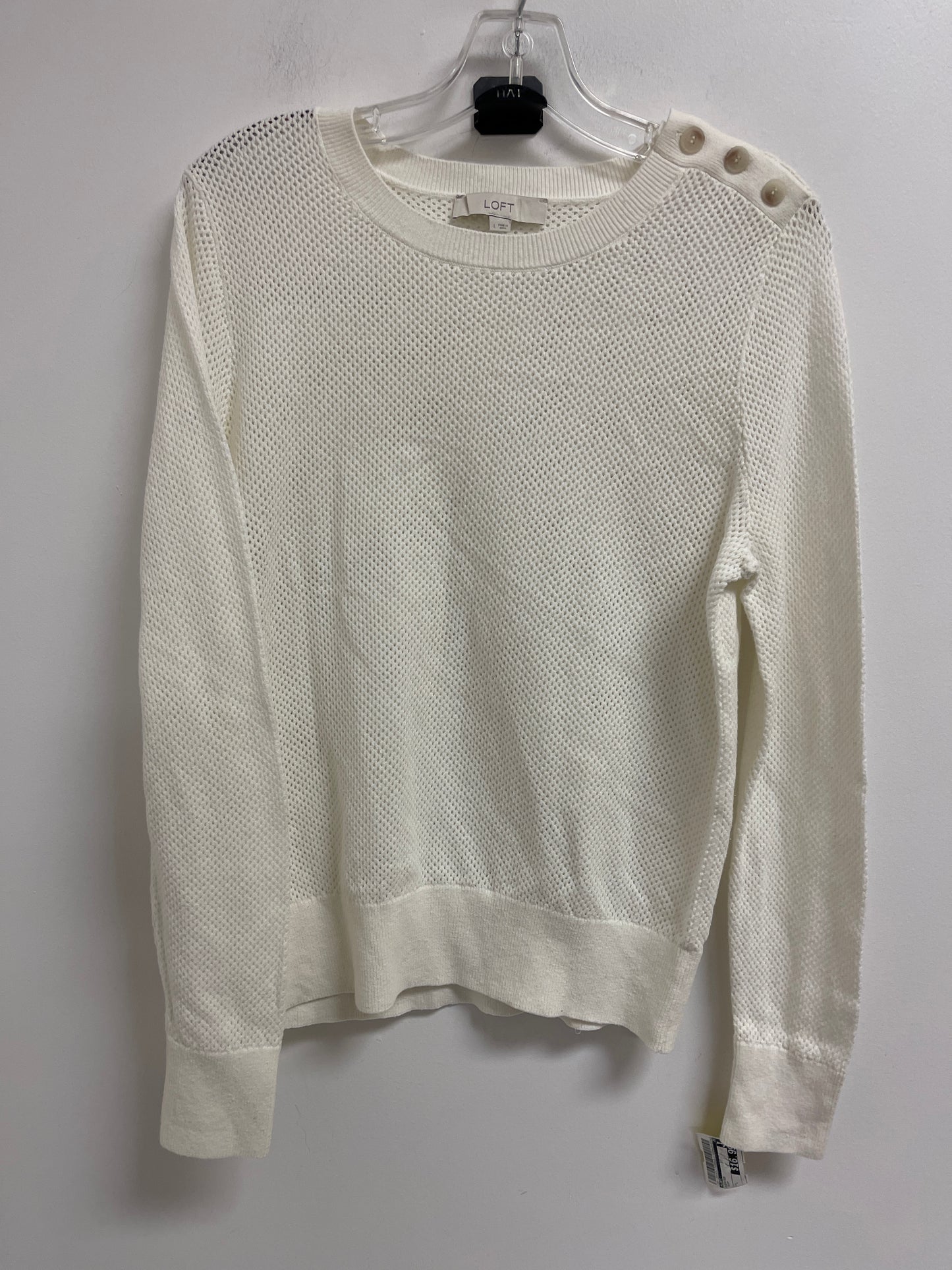 Sweater By Loft In Cream, Size: L