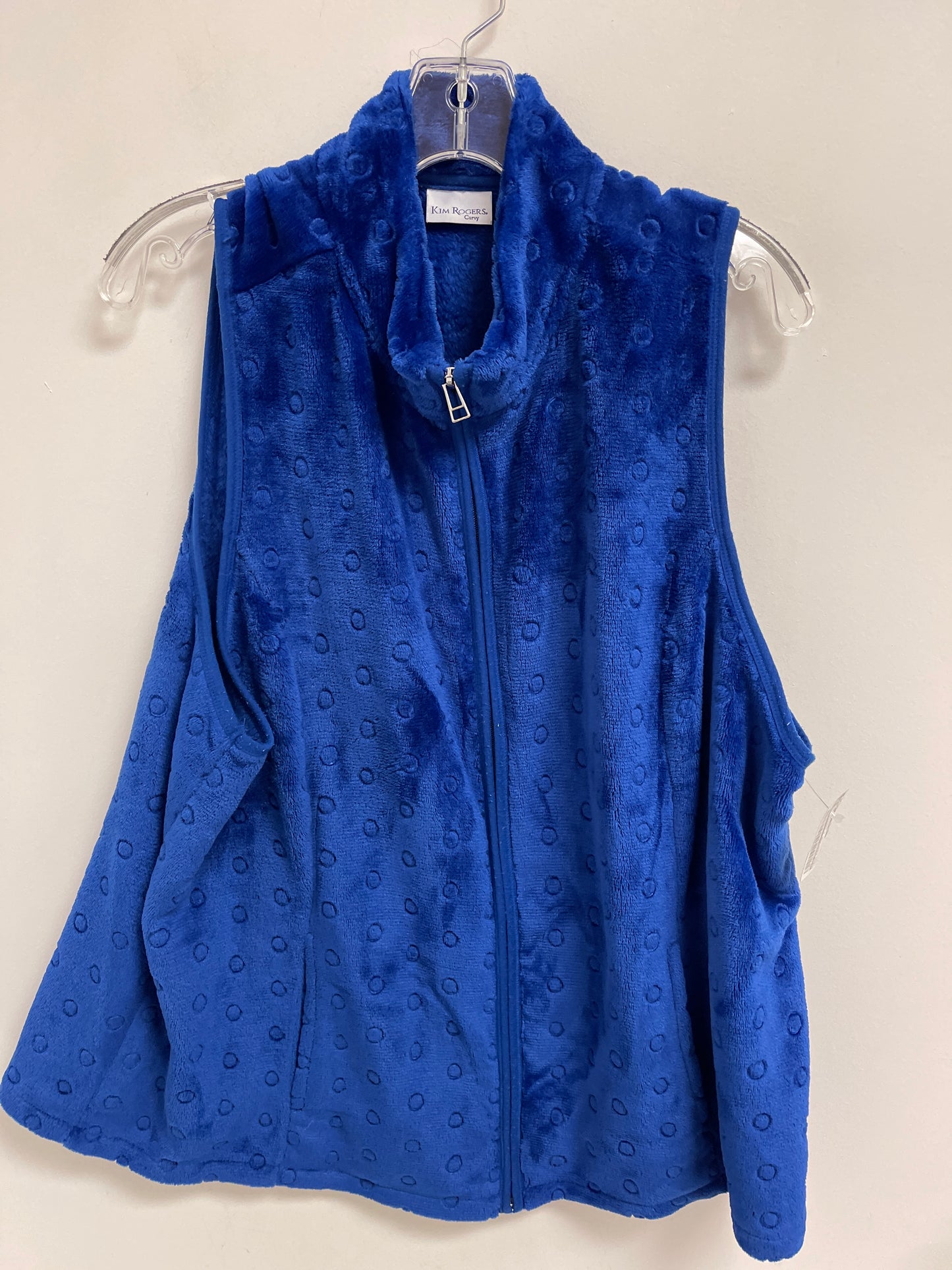 Vest Faux Fur & Sherpa By Kim Rogers In Blue, Size: 2x