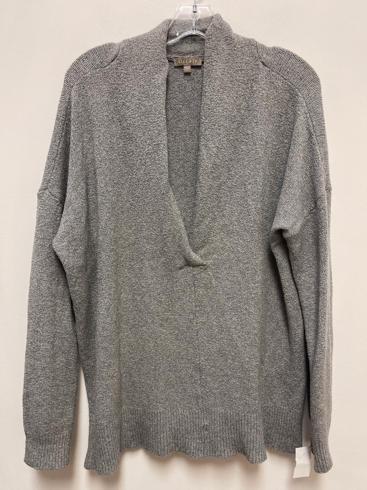 Sweater By Lilla P In Grey, Size: L