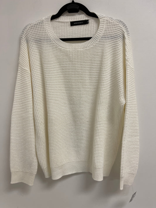 Sweater By Clothes Mentor In Cream, Size: Xl