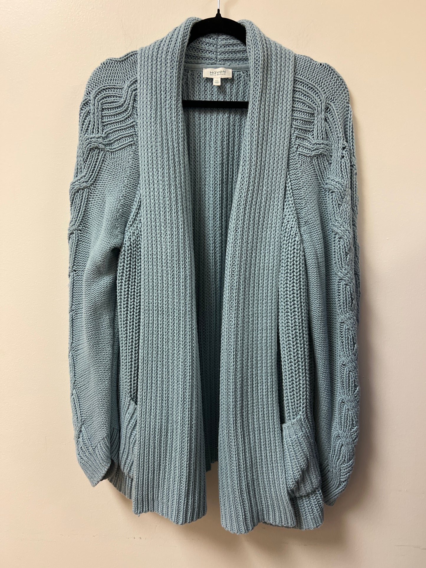 Sweater Cardigan By Clothes Mentor In Blue, Size: 2x