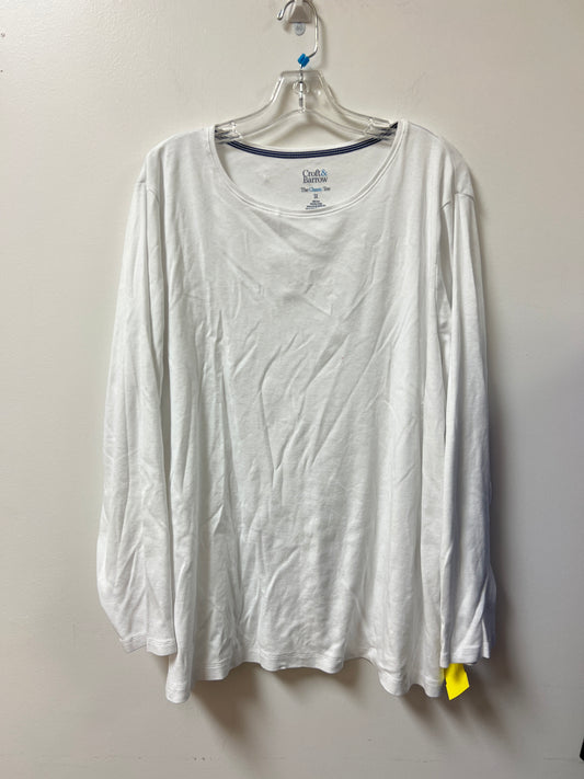 Top Long Sleeve By Croft And Barrow In White, Size: 3x