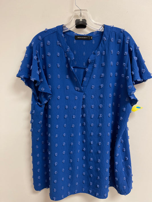 Top Short Sleeve By Clothes Mentor In Blue, Size: 2x