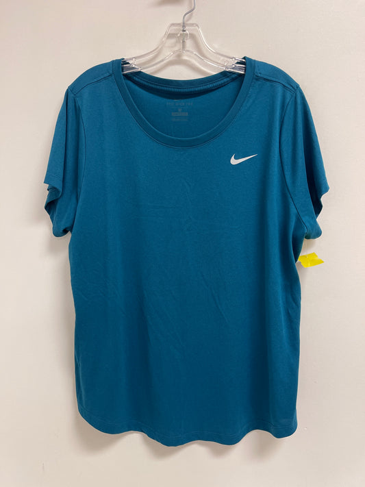 Athletic Top Short Sleeve By Nike Apparel In Blue, Size: 1x