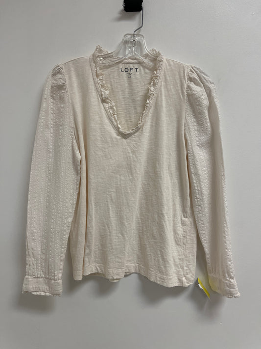 Top Long Sleeve By Loft In Cream, Size: S