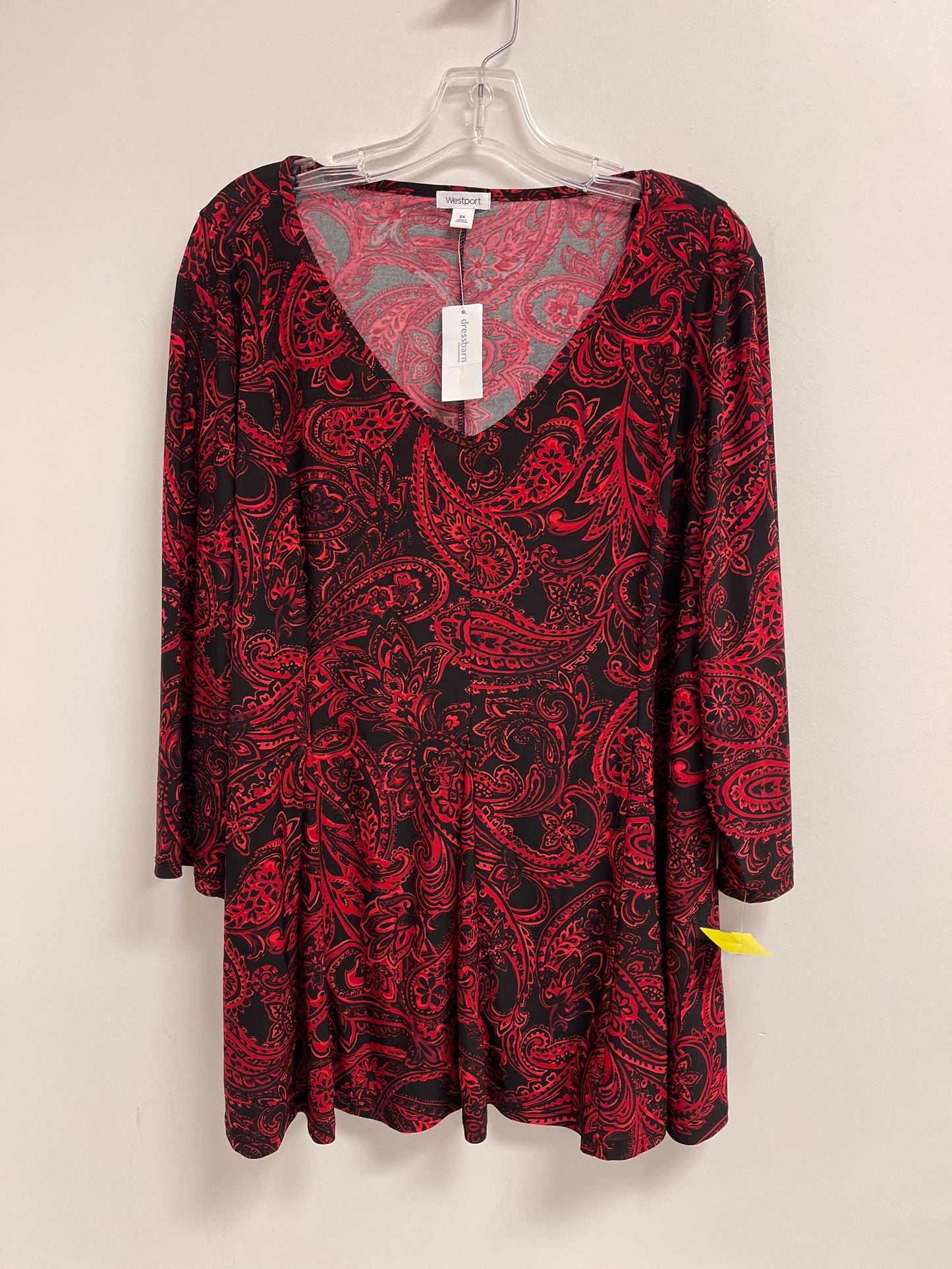 Top Long Sleeve By Westport In Red, Size: 3x