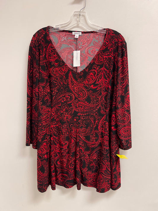 Top Long Sleeve By Westport In Red, Size: 3x