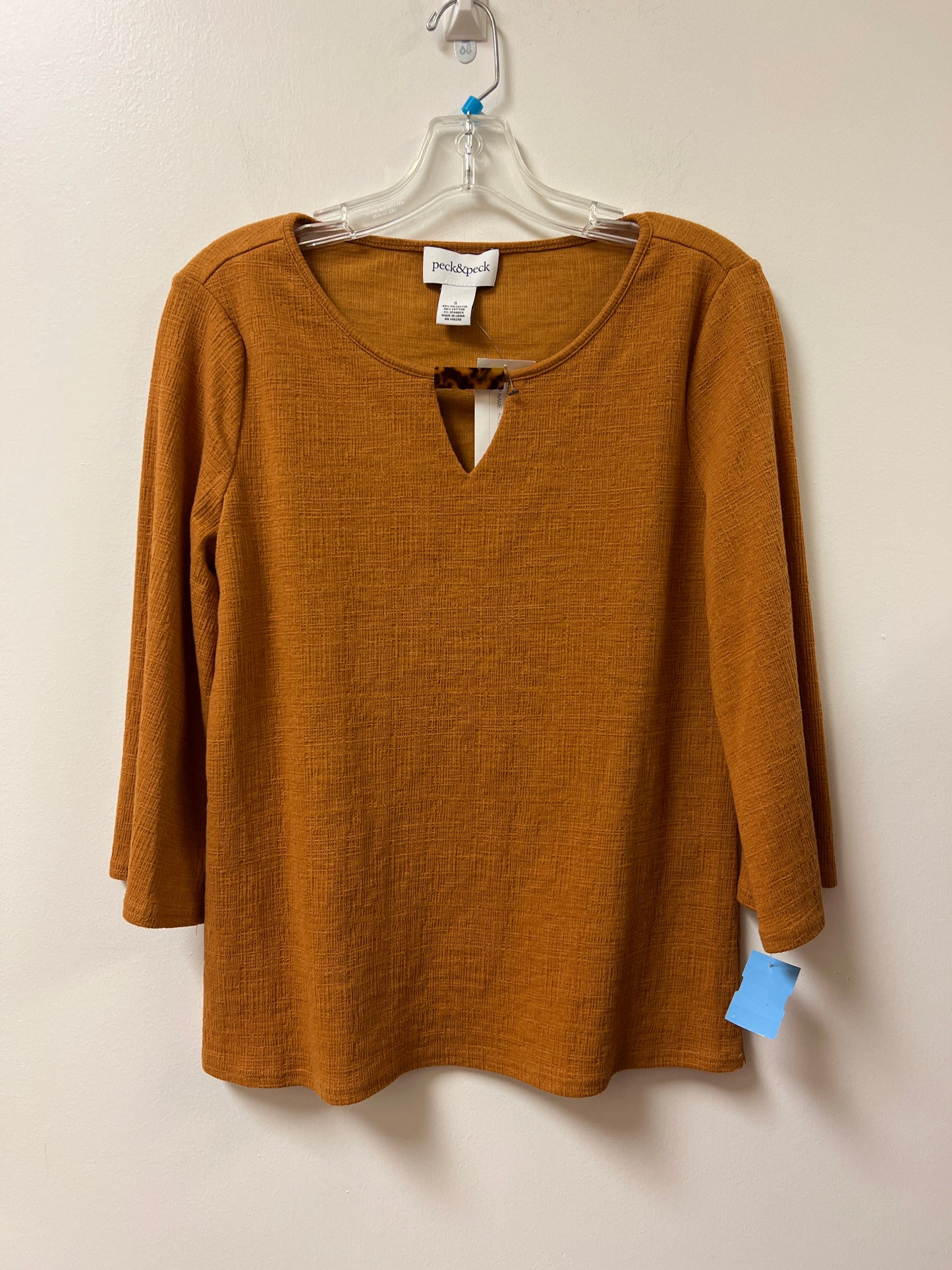 Top Long Sleeve By Peck And Peck In Tan, Size: S