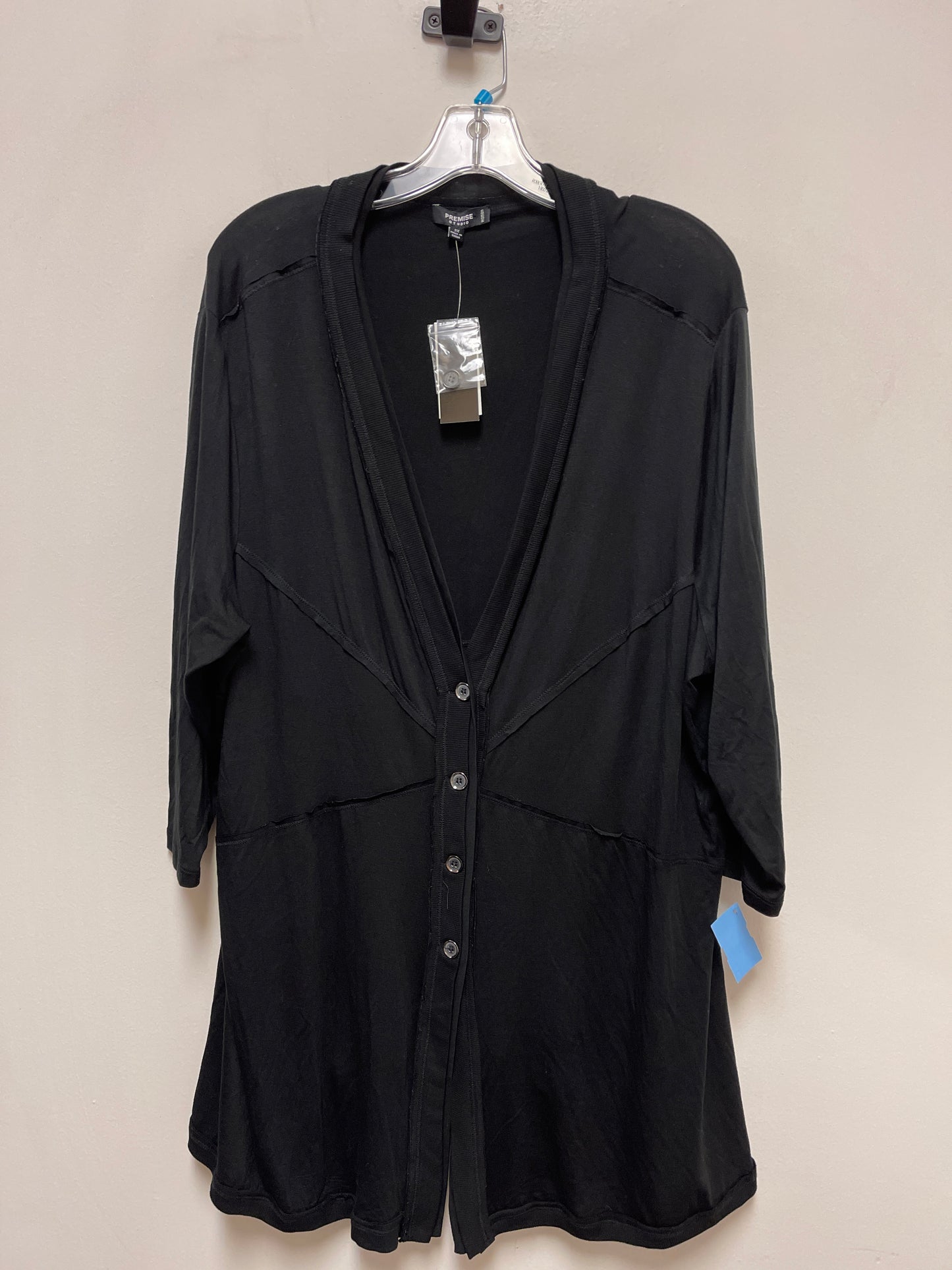 Sweater Cardigan By Premise In Black, Size: 3x