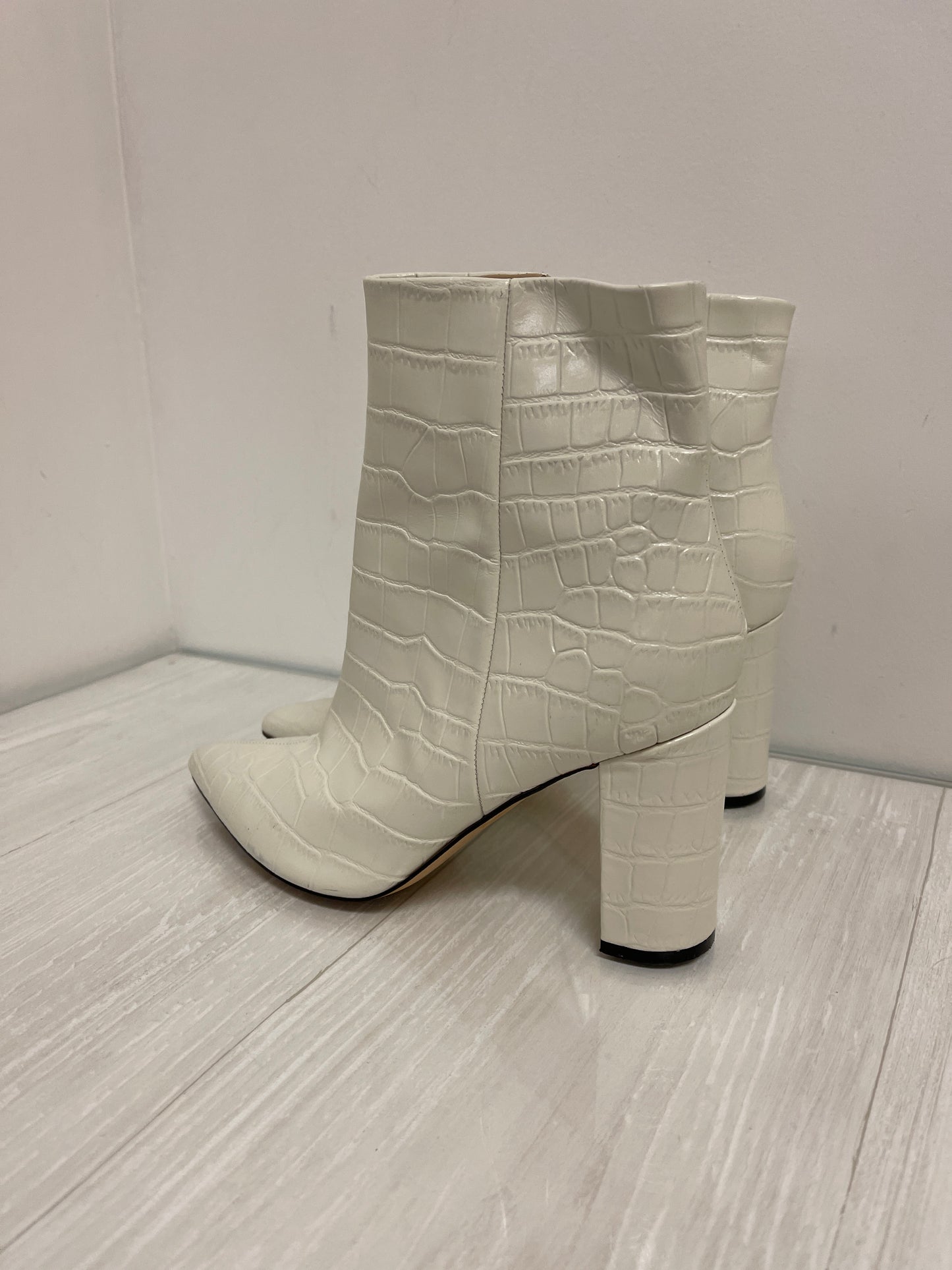 Boots Ankle Heels By Marc Fisher In Cream, Size: 8.5