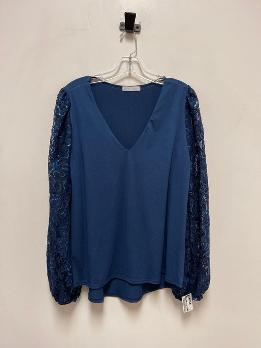 Top Long Sleeve By Clothes Mentor In Navy, Size: M