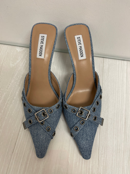 Shoes Heels Stiletto By Steve Madden In Blue Denim, Size: 9