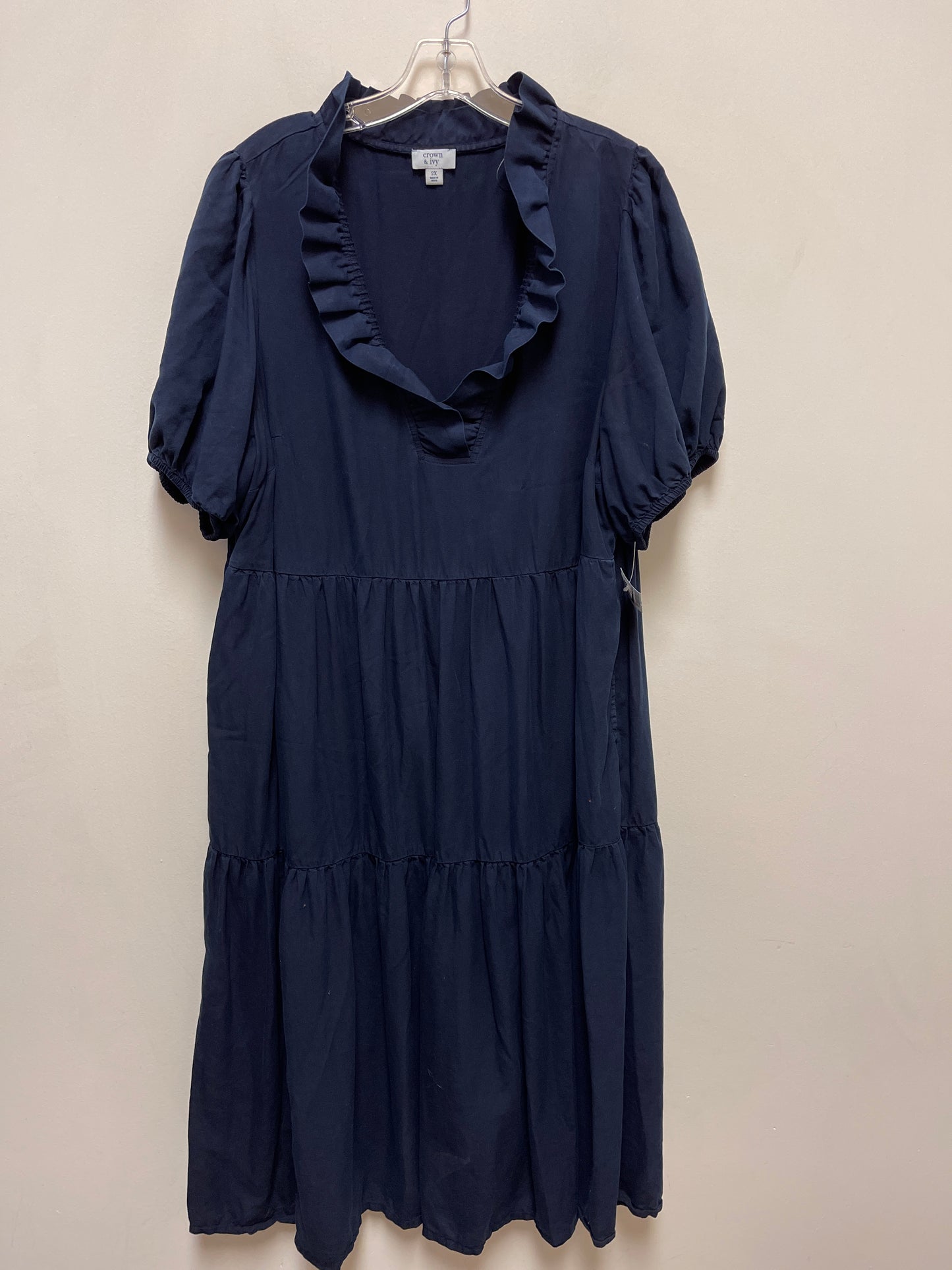 Dress Casual Maxi By Crown And Ivy In Navy, Size: 2x