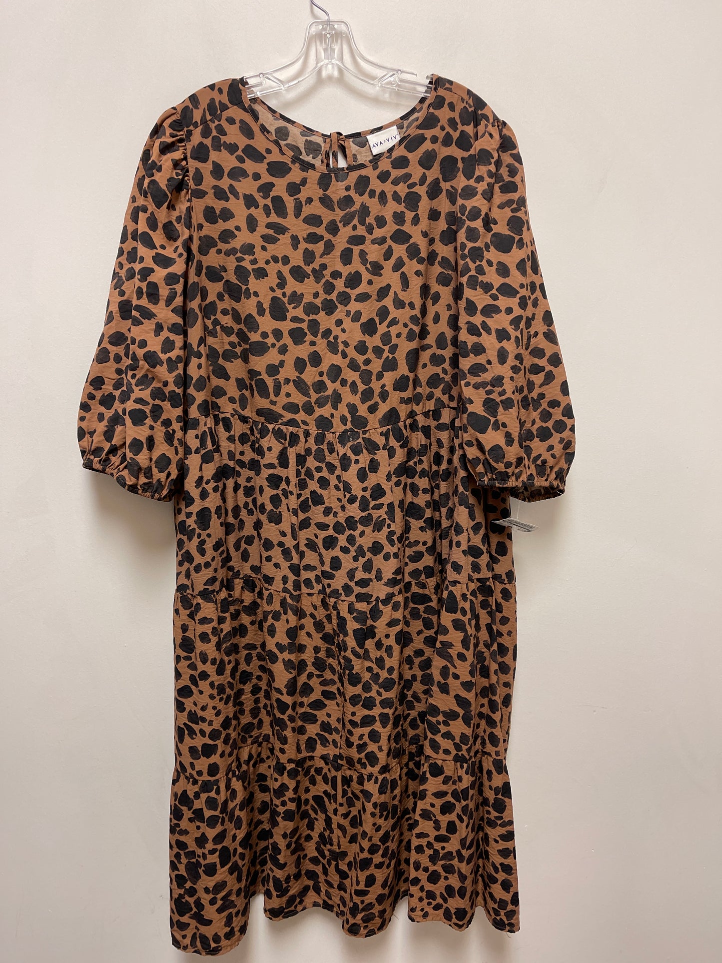 Dress Casual Maxi By Ava & Viv In Animal Print, Size: 2x