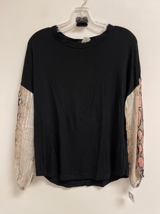 Top Long Sleeve By Ariella In Black, Size: M