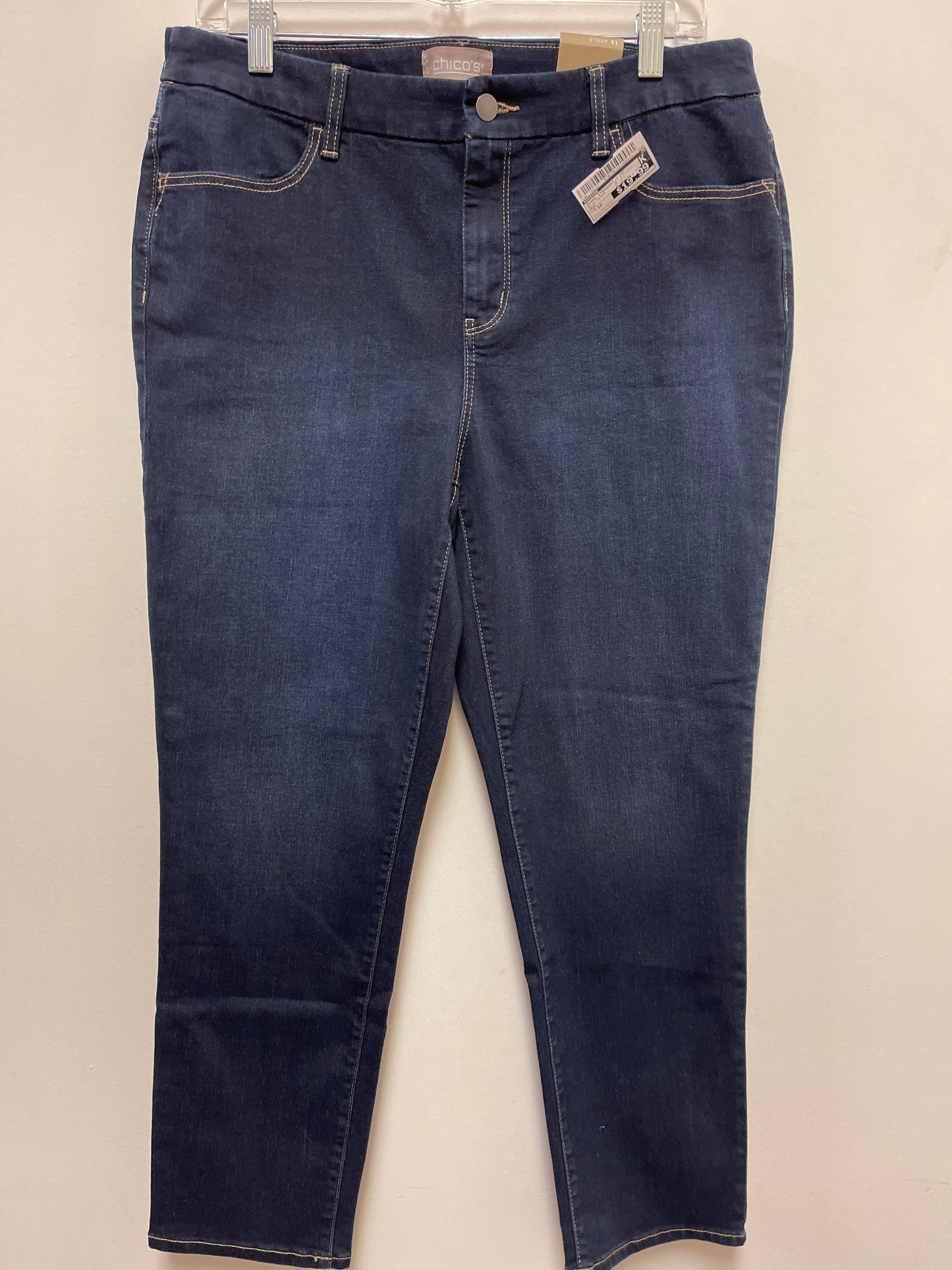 Jeans Straight By Chicos In Blue Denim, Size: 10