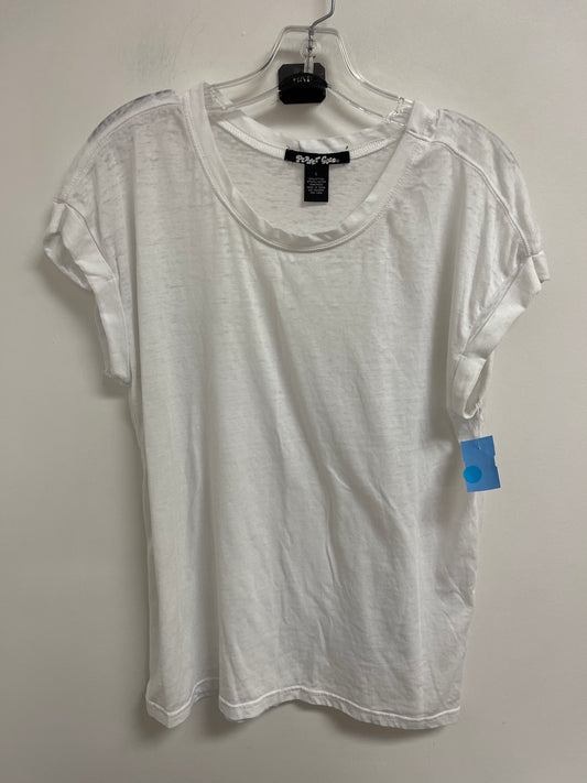 Top Short Sleeve By Clothes Mentor In White, Size: L