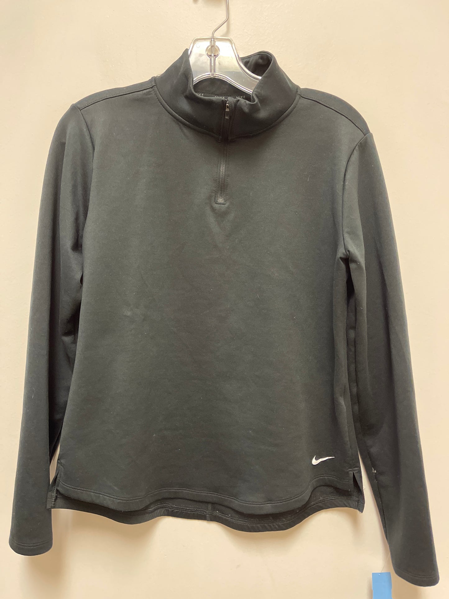 Athletic Top Long Sleeve Collar By Nike Apparel In Black, Size: M