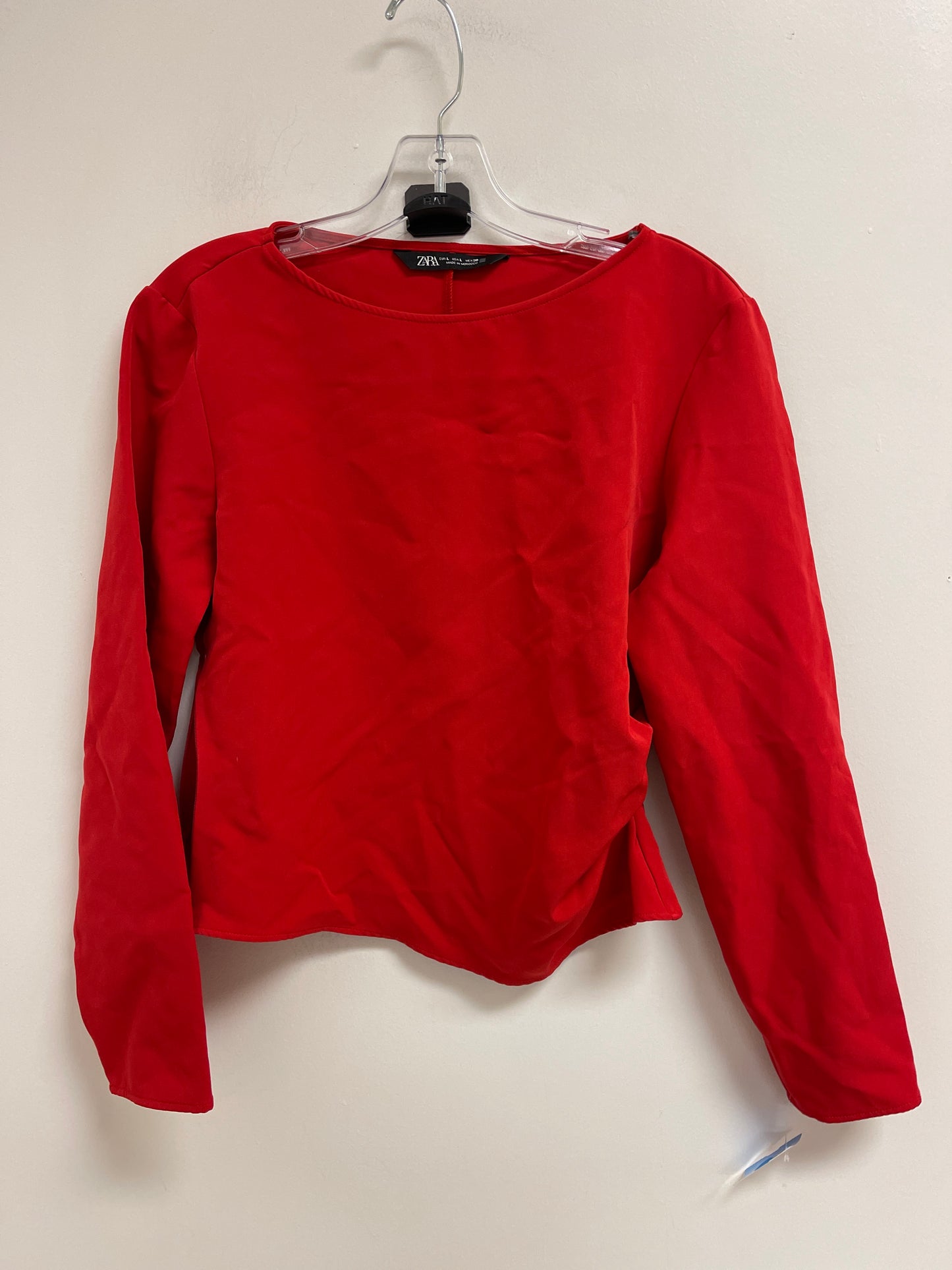 Top Long Sleeve By Zara In Red, Size: L